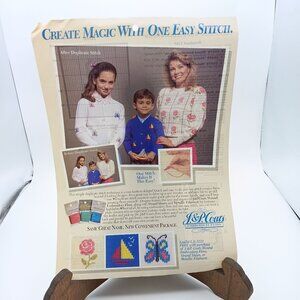 Vintage J&P Coats Knit Pattern and Instructions, Duplicate Stitch Embroidery